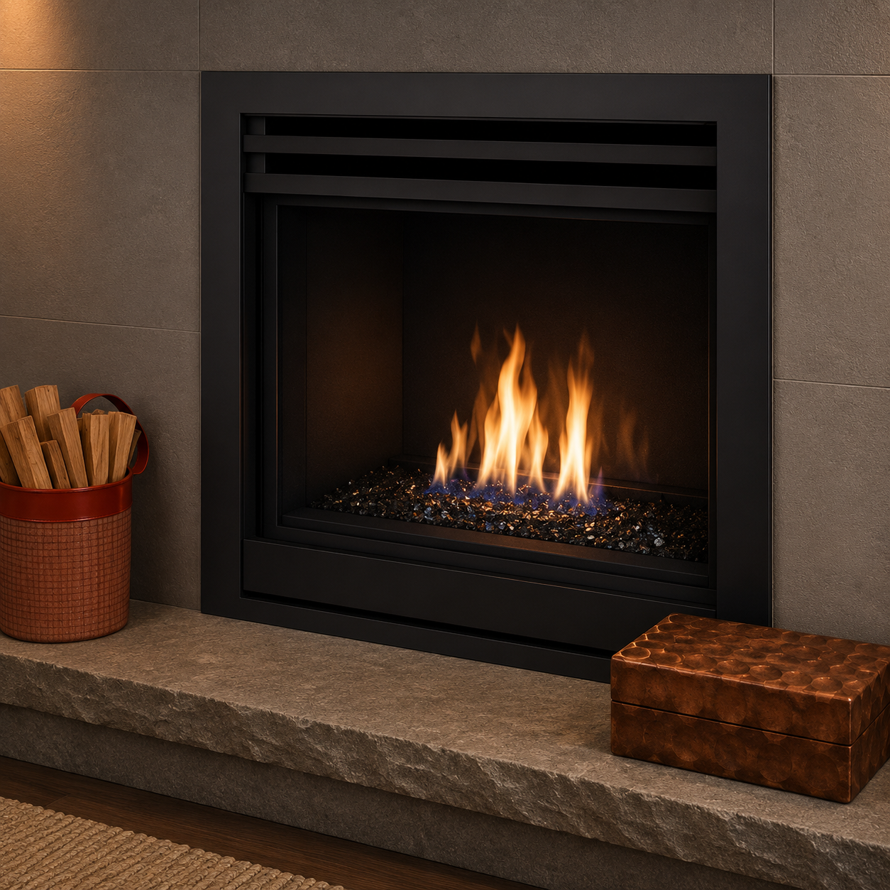 Superior DRC3045 45" Contemporary Top/Rear Direct Vent Gas Fireplace With Electronic Ignition