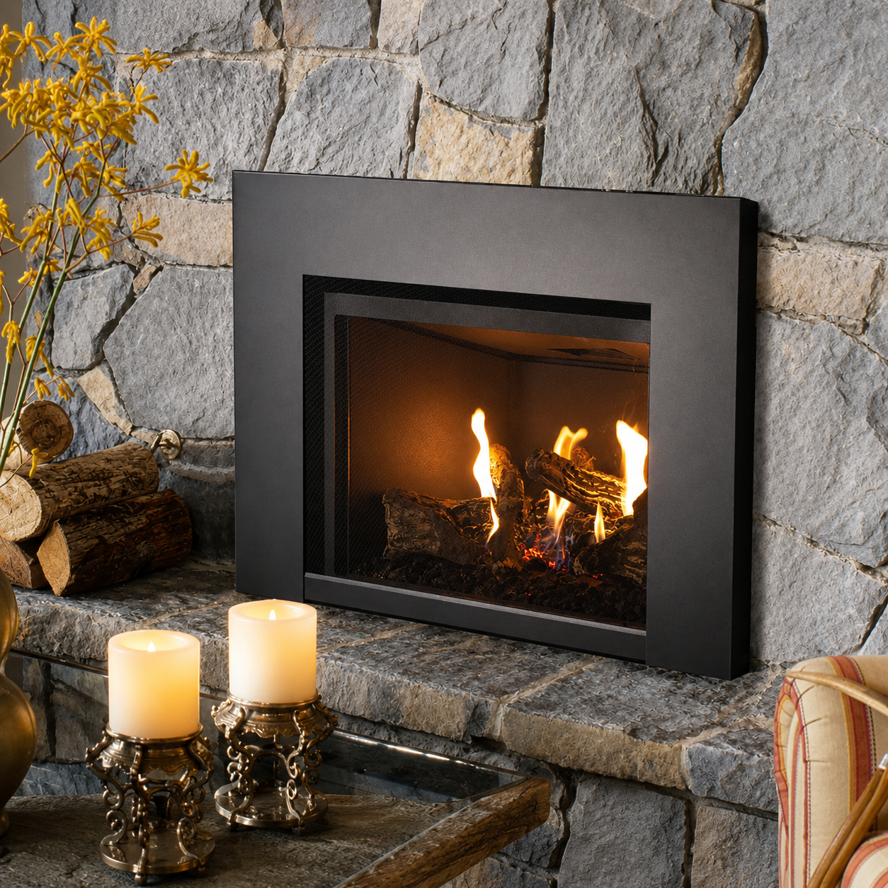 Superior DRI2032TEN 32" Medium Direct Vent Gas Fireplace Insert With Electronic Ignition