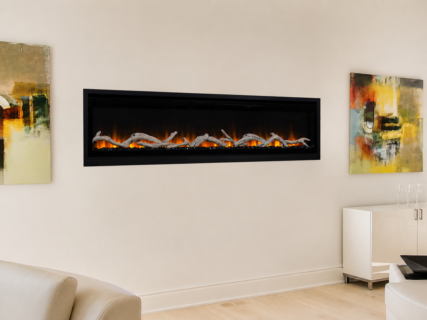 Superior ERL3100 100" Front-View Linear Contemporary Indoor Electric Fireplace