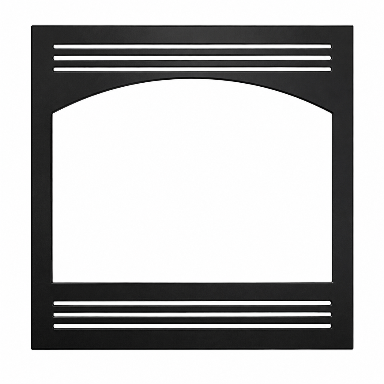 Superior FLVAOBLK Black Louvered Facade With Arched Opening