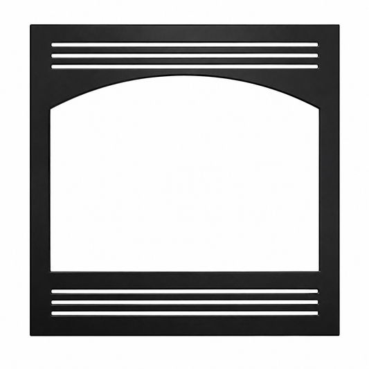 Superior FLVAOBLK Black Louvered Facade With Arched Opening