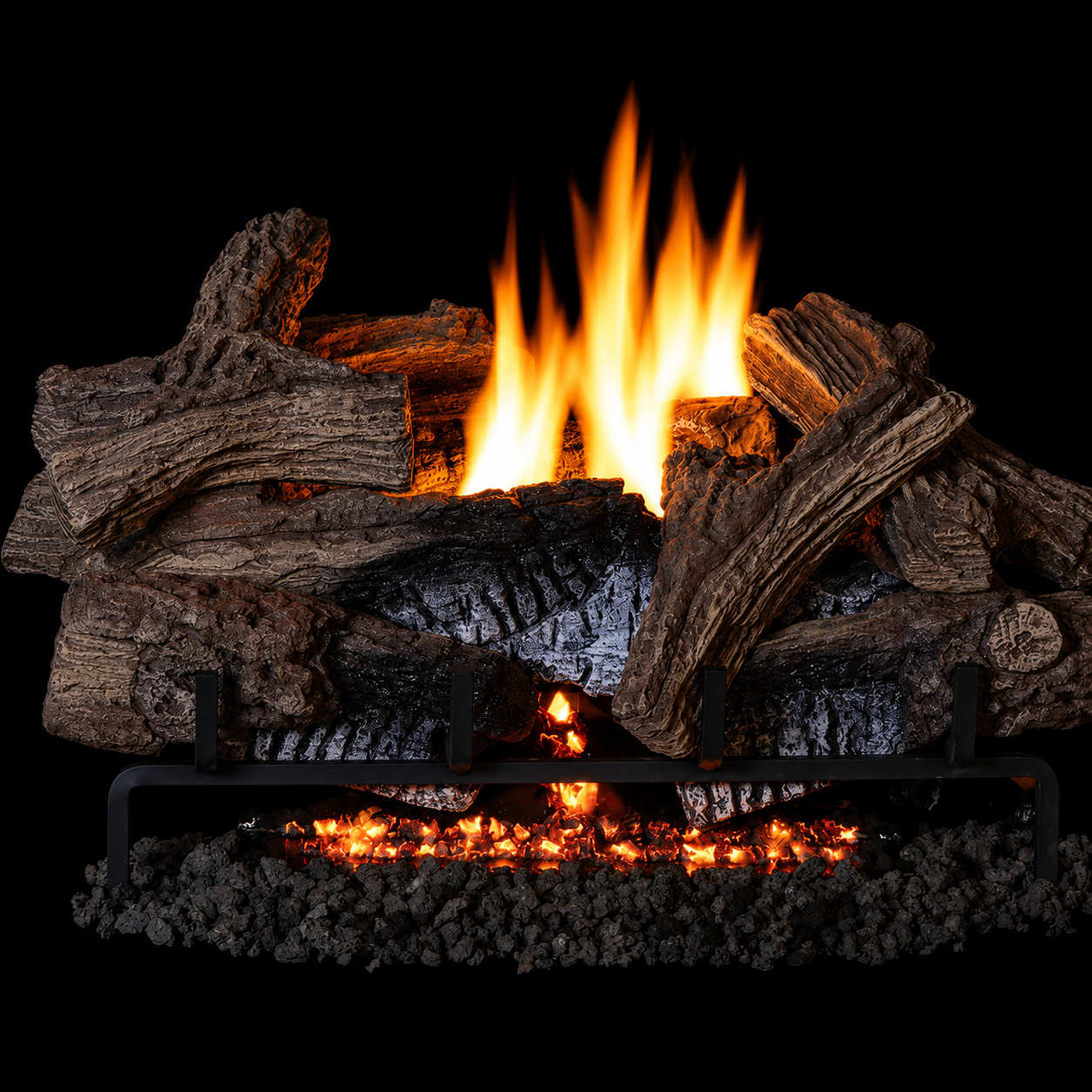 Superior LTF18WT 18 Triple-Flame Concrete Wild Timber Vent Free Logs