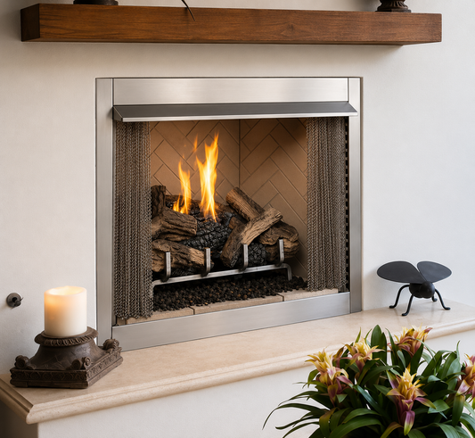 Superior VRE3242 42" Traditional Outdoor Vent-Free Gas Fireplace With Electronic Ignition and Refractory Panels