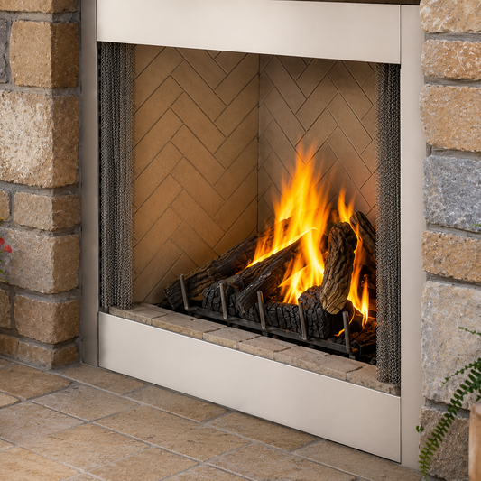 Superior VRE4336 36" Traditional Outdoor Vent-Free Gas Fireplace With Electronic Ignition and Refractory Panels