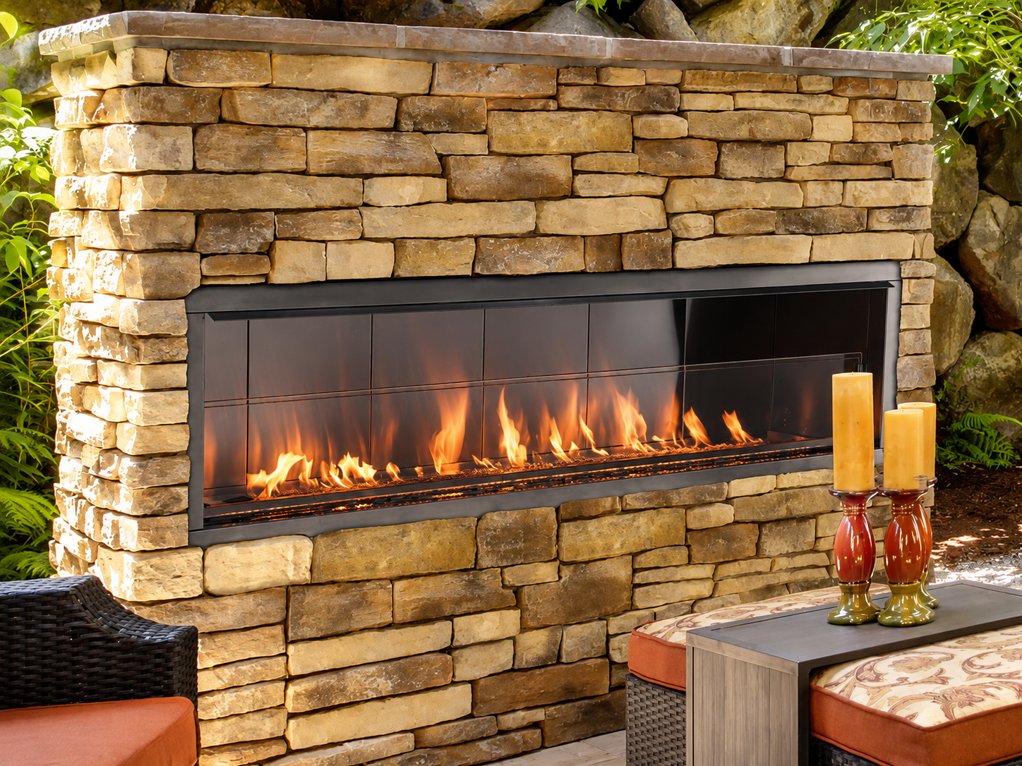 Superior VRE4660 60" Linear Outdoor Ventless Gas Fireplace With Electronic Ignition