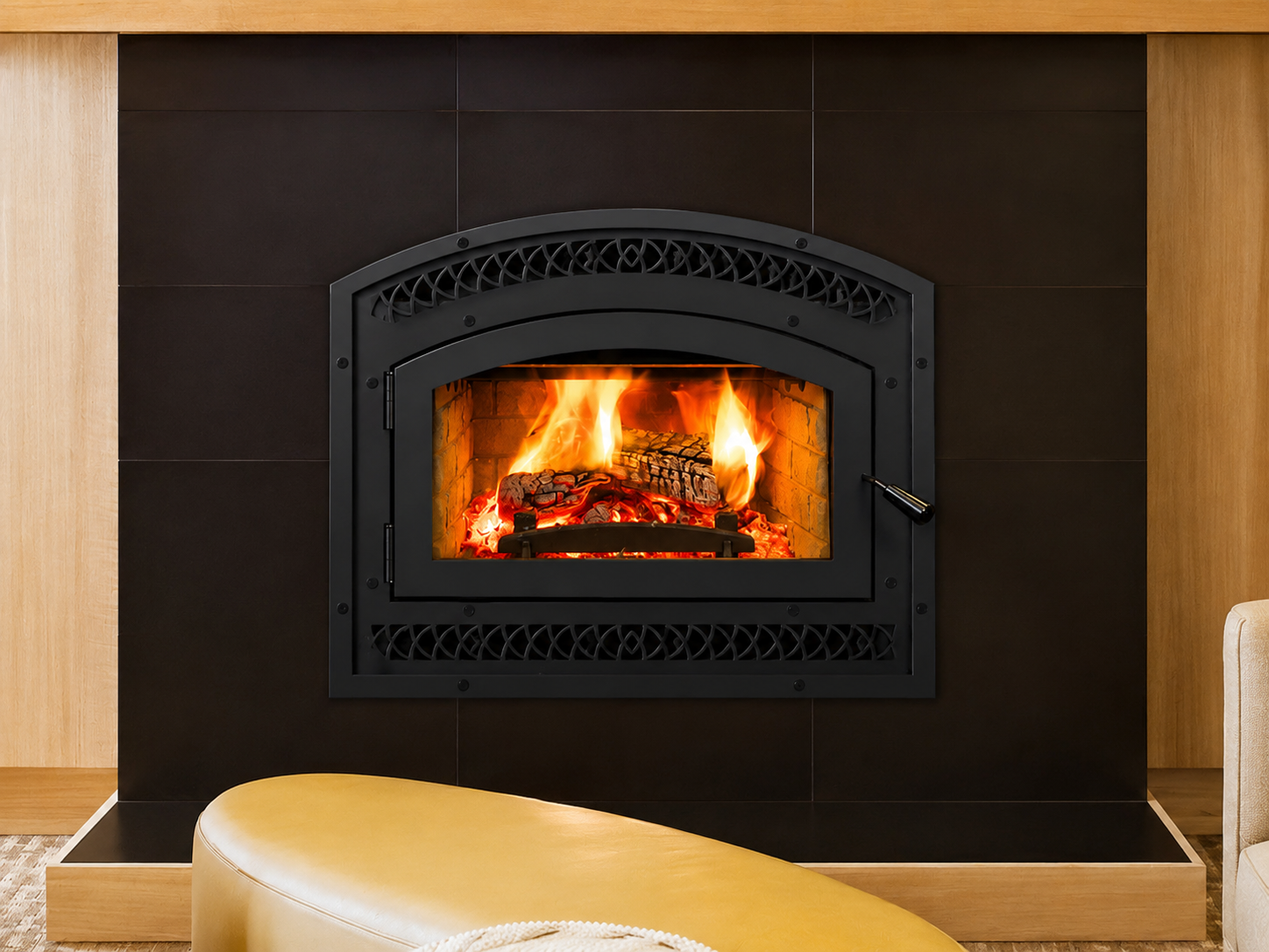 Superior WCT6920 22" EPA Certified High-Efficiency Wood Fireplace With White Stacked Refractory Panels