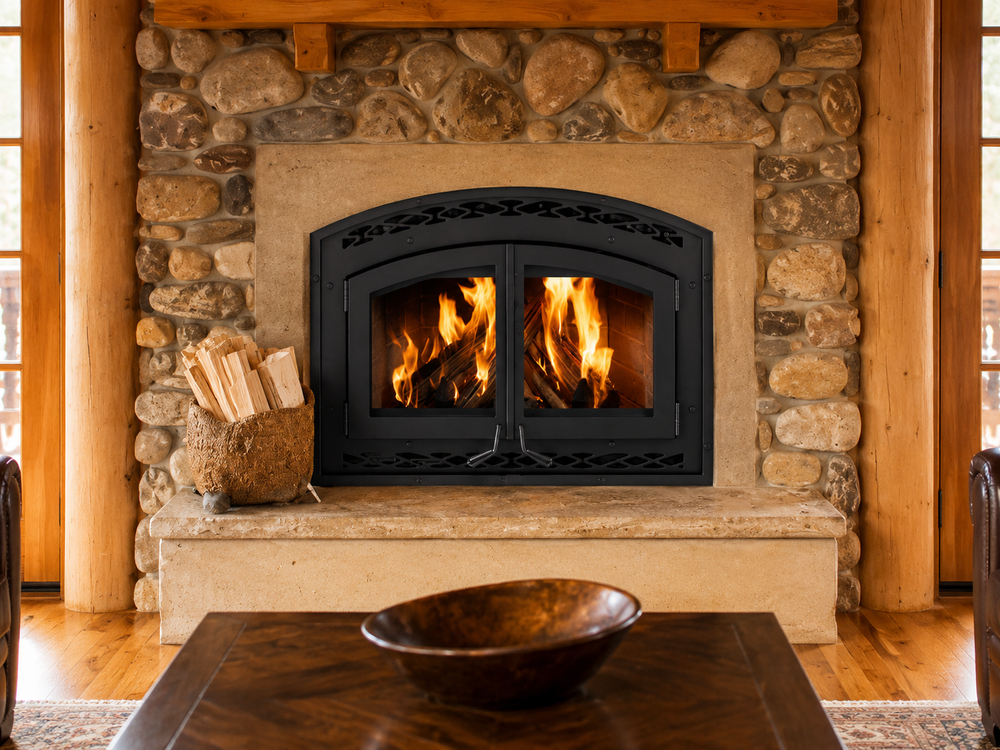 Superior WCT6940 31" EPA Certified High-Efficiency CAT Wood Fireplace With White Stacked Refractory Panels