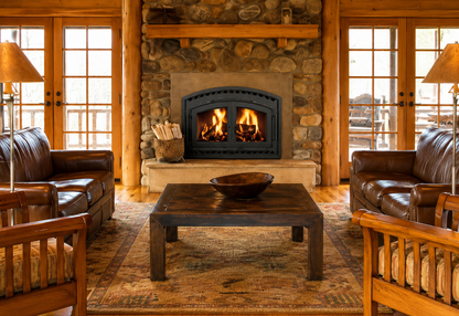 Superior WCT6940 31" EPA Certified High-Efficiency CAT Wood Fireplace With White Stacked Refractory Panels