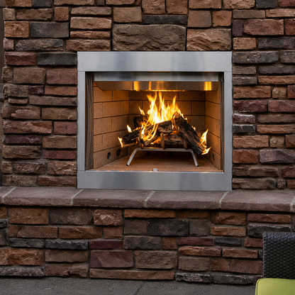 Superior WRE3042 42" Traditional Outdoor Wood Fireplace With Refractory Panels