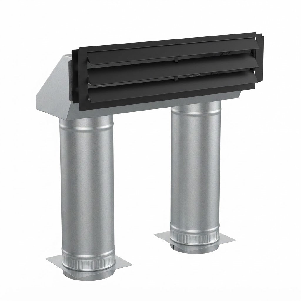 Ventis AC01389 Modern Hot Air Gravity Kit With Adjustable Pipes for HE250R Wood Burning Fireplace