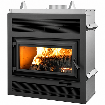 Ventis HE250R EPA Certified 37" Large Black High-Efficiency Wood Fireplace