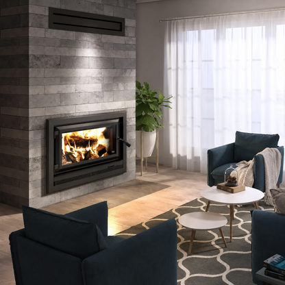 Ventis HE275CF EPA Certified 37" Large Black High-Efficiency Wood Fireplace