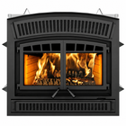 Ventis HE350 EPA Certified 45" Large Black High-Efficiency Wood Fireplace