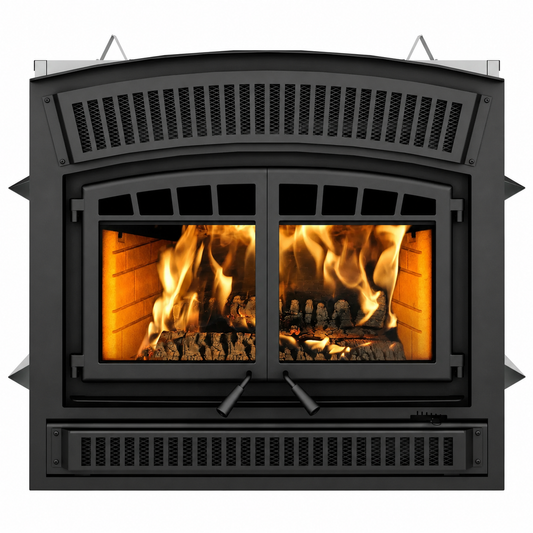 Ventis HE350 EPA Certified 45" Large Black High-Efficiency Wood Fireplace