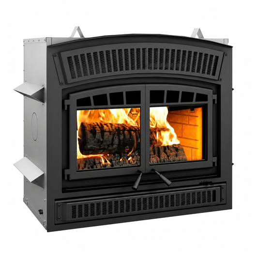 Ventis HE350 EPA Certified 45" Large Black High-Efficiency Wood Fireplace