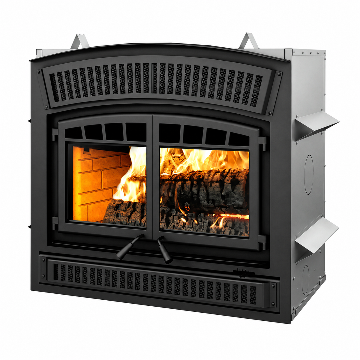 Ventis HE350 EPA Certified 45" Large Black High-Efficiency Wood Fireplace