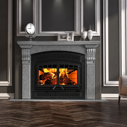 Ventis HE350 EPA Certified 45" Large Black High-Efficiency Wood Fireplace