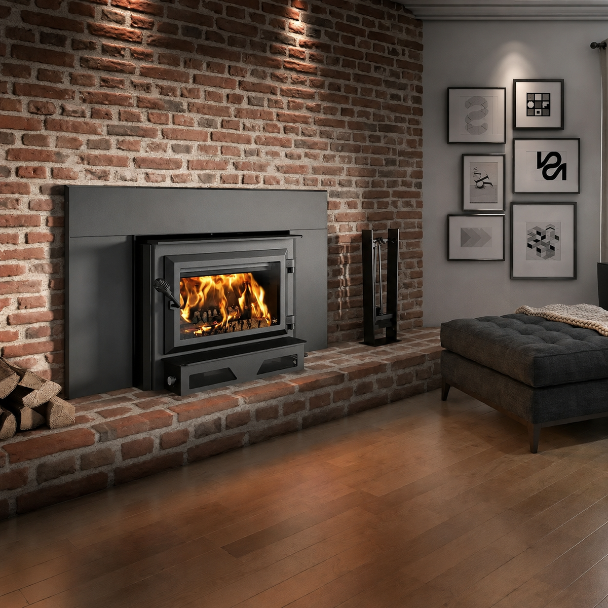 Ventis HEI240 EPA Certified 28" Black Large Wood Fireplace Insert (30% Tax Credit Qualified)