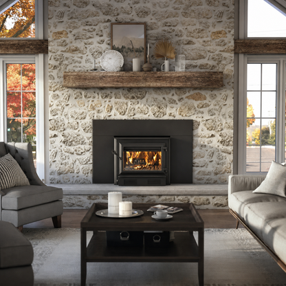 Ventis HEI350 EPA Certified 30" Black Extra Large Wood Fireplace Insert (30% Tax Credit Qualified)