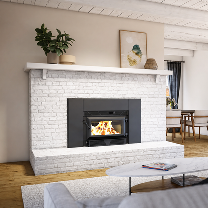 Ventis HEI90 EPA Certified 28" Black Small Wood Fireplace Insert (30% Tax Credit Qualified)