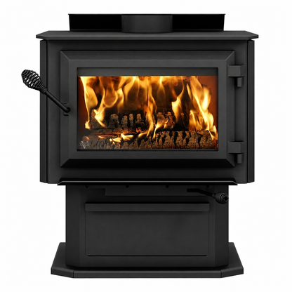 Ventis HES170 EPA Certified 25" Medium Black Wood Stove With Pedestal (30% Tax Credit Qualified)