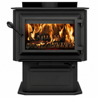 Ventis HES240 EPA Certified 27" Large Black Wood Stove With Pedestal (30% Tax Credit Qualified)